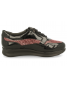 SNEAKER FOR WOMEN WITH DELICATE FEET , BIBIANA 21 BURGUNDY-SILVER  - Extra width.