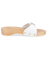 COMFORTABLE WOODEN HEELED SANDAL, WOODEN WHITE.