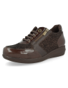 IRMA24 02 BROWN, THERAPEUTIC WOMEN SHOES OF LEATHER, DELICATED FEET