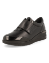 SINTRA, COMFORT SHOE WOMEN BLACK PATENT LEATHER, LARGUE WIDTH AND REMOVABLE INSOLE