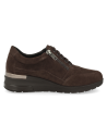 TOSCANA, COMFORT SHOES WOMEN BROWN SUEDE LEATHER , LARGE WIDTH AND REMOVABLE INSOLE