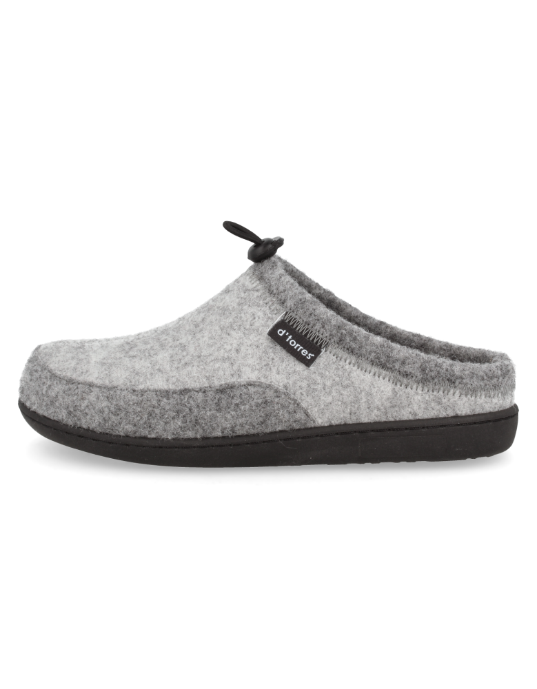 ANATOMIC LADIES' D'TORRES JONE GREY SLIPPERS, MADE OF WARM FELT THAT INSULATES FROM THE COLD.